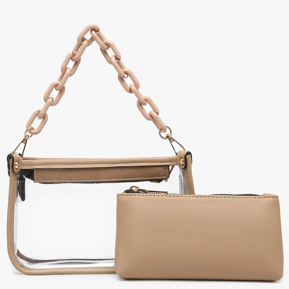 Jessica Clear Duo Crossbody Strap Chain Strap Purple - Picture 3 of 5